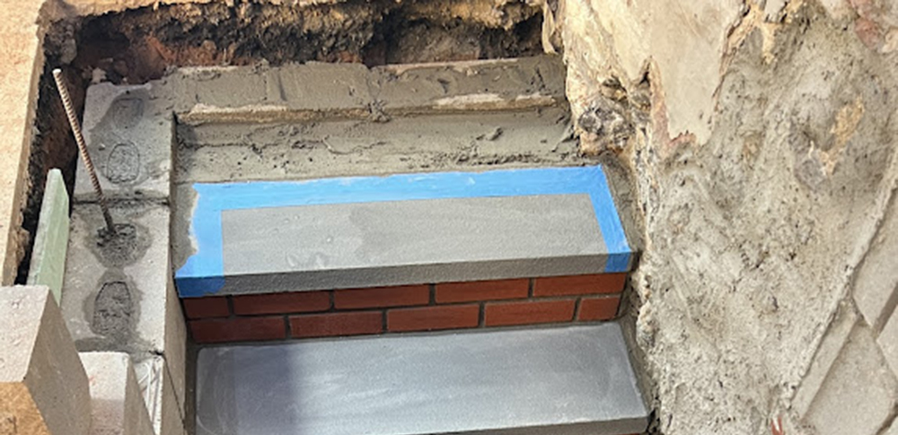 BLUESTONE STOOP & FIRE DOOR