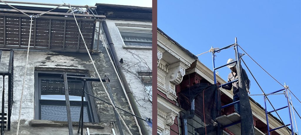 Facade restoration and cornice repair