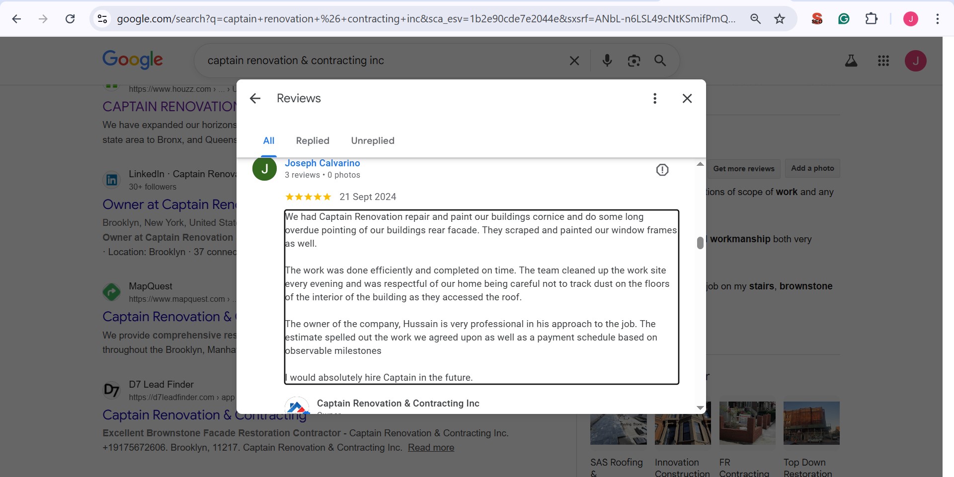 Facade Restoration and Cornice Repair